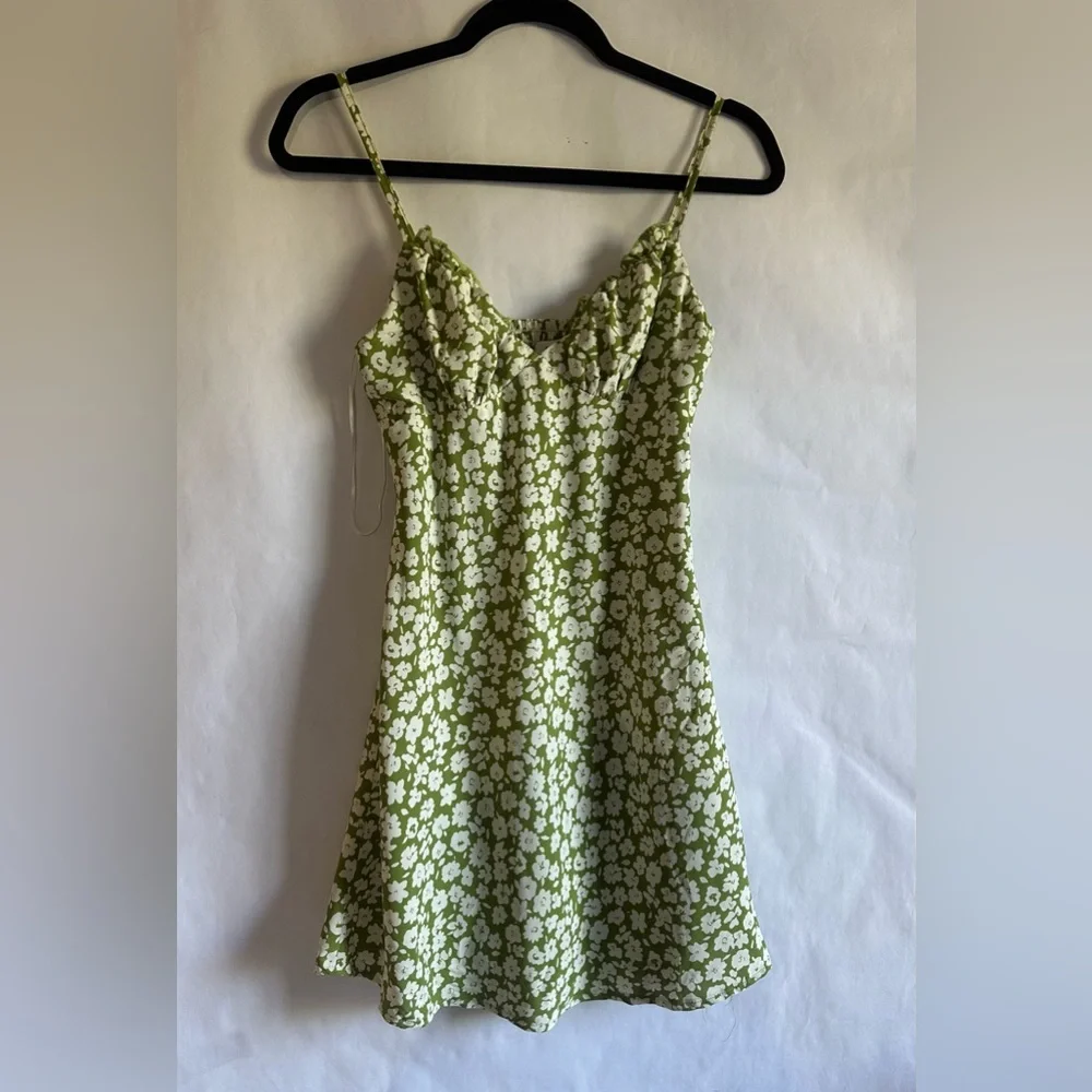 Princess Polly Green Floral Mini Dress - Picture 1 of 7
